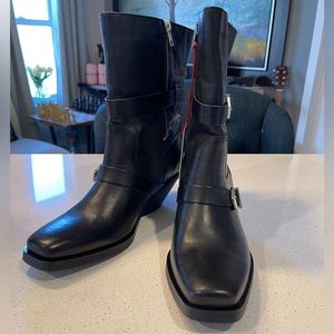 Zara Black Ankle Boots with Buckle Detail